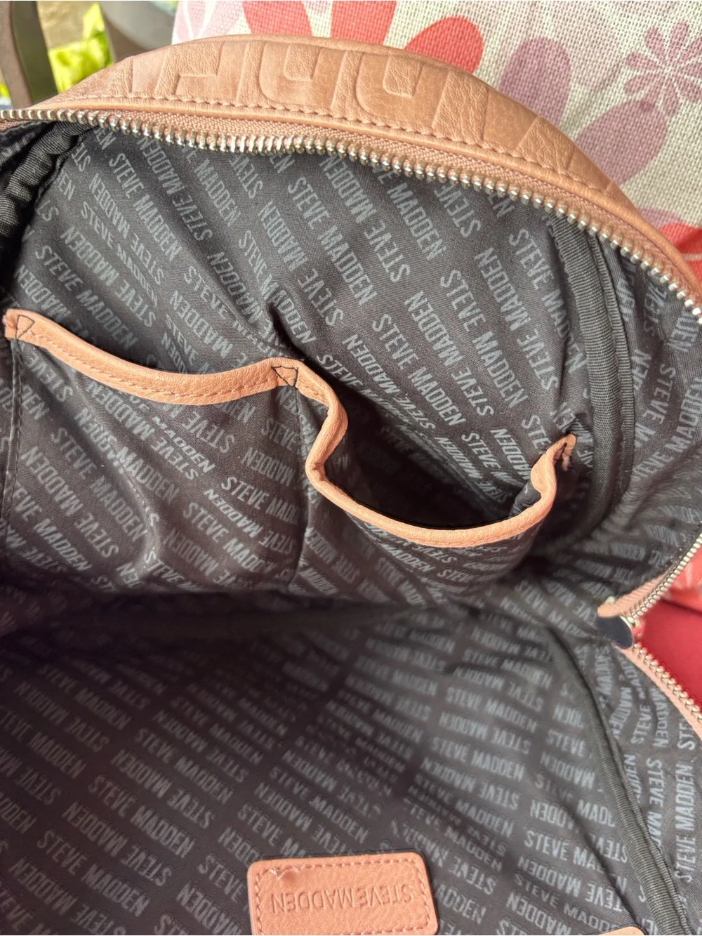 Steve Madden Dusty Pink Embossed Logo Backpack and Wallet Set